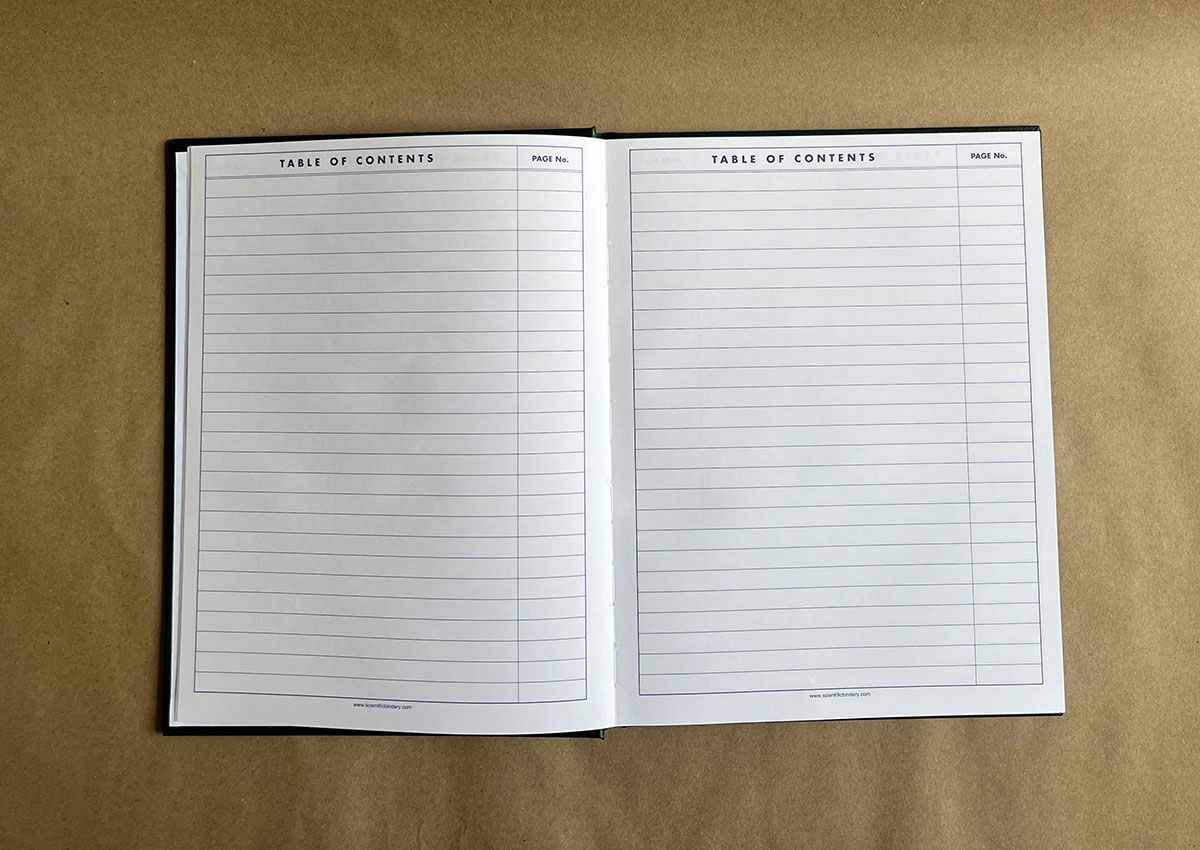 Green Hardcover Laboratory Notebook, 208 ruled pages, 8-1/2 x 11” page size (B200PH GRN) - Image 4