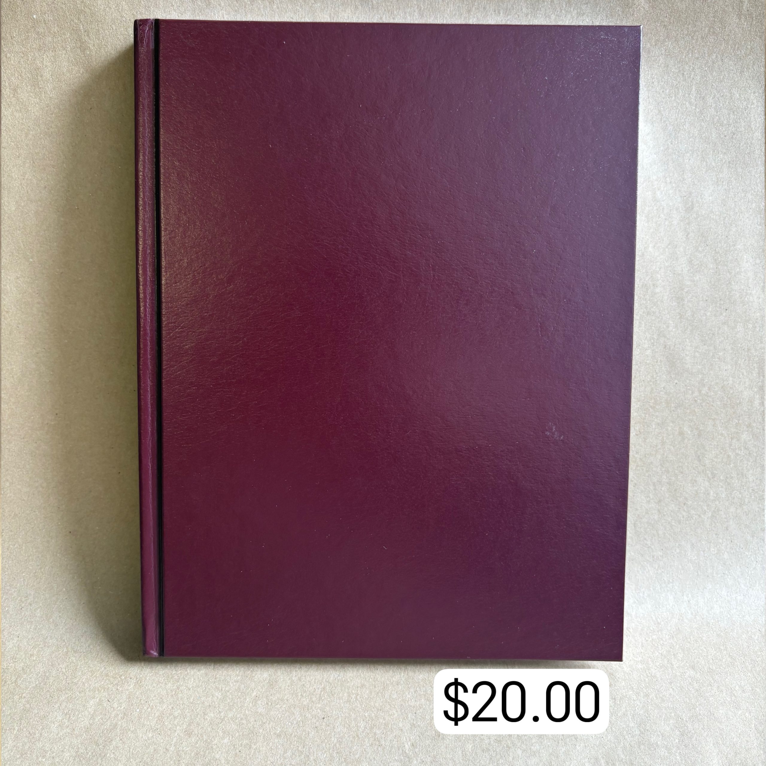 Maroon hardcover scientific notebook